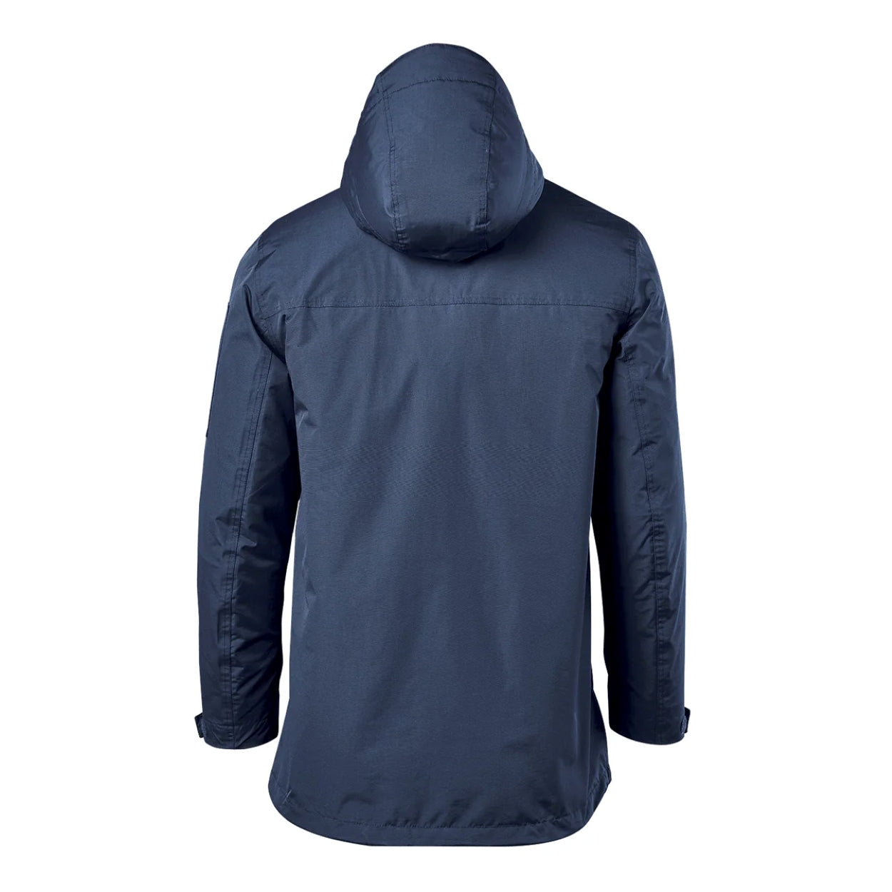 Navy hybrid coat on a white background