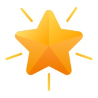 Orange star icon on a white background