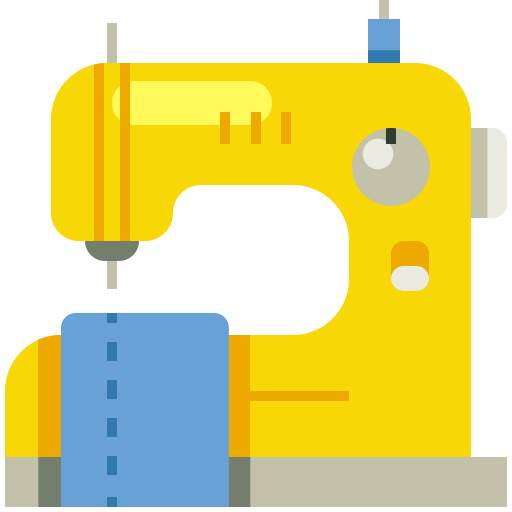 Yellow sewing machine