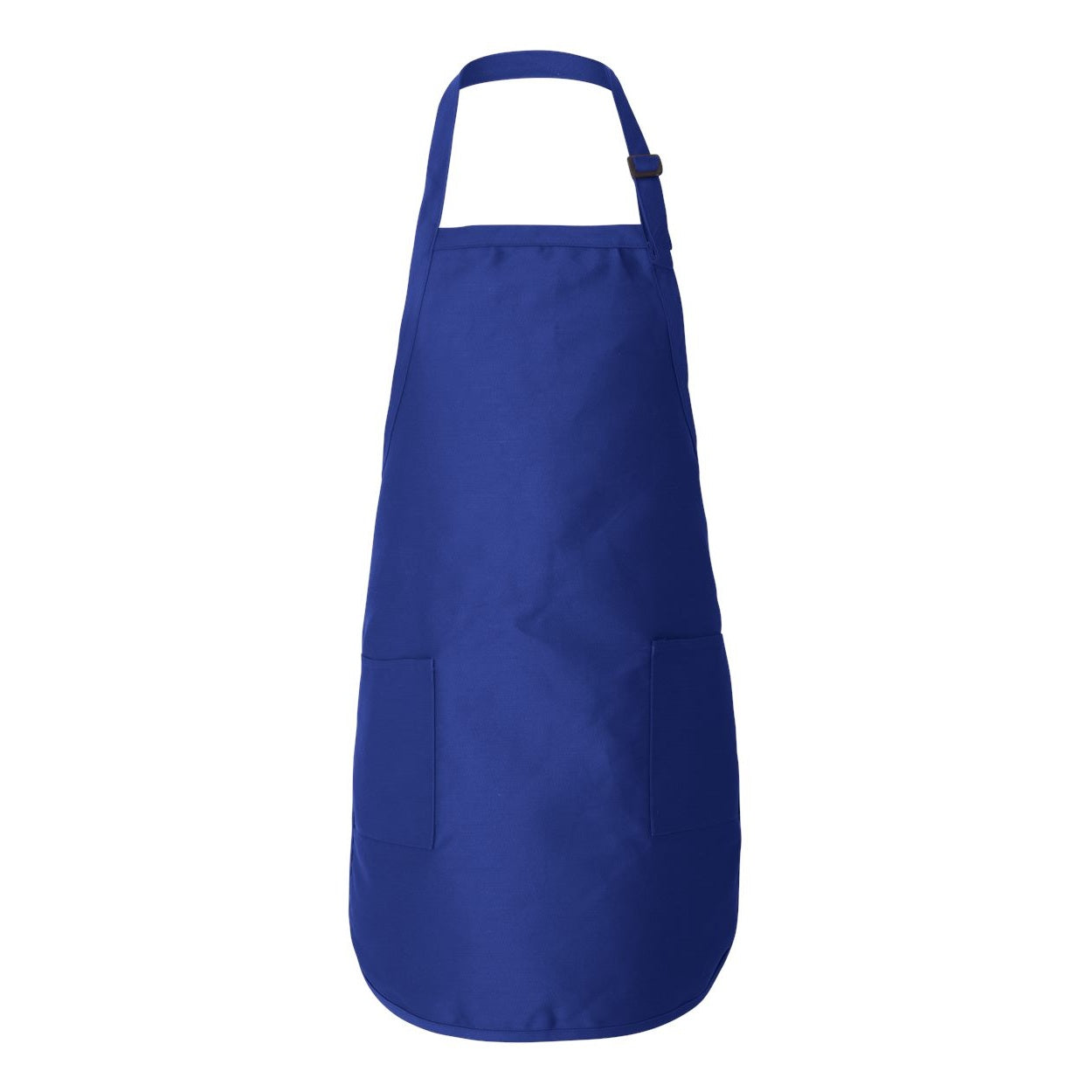 Royal blue apron on a white background
