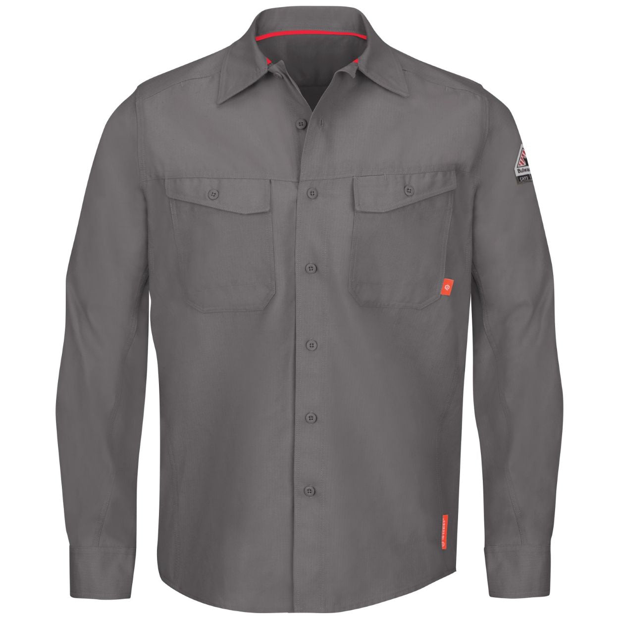 Grey work shirt on a white background