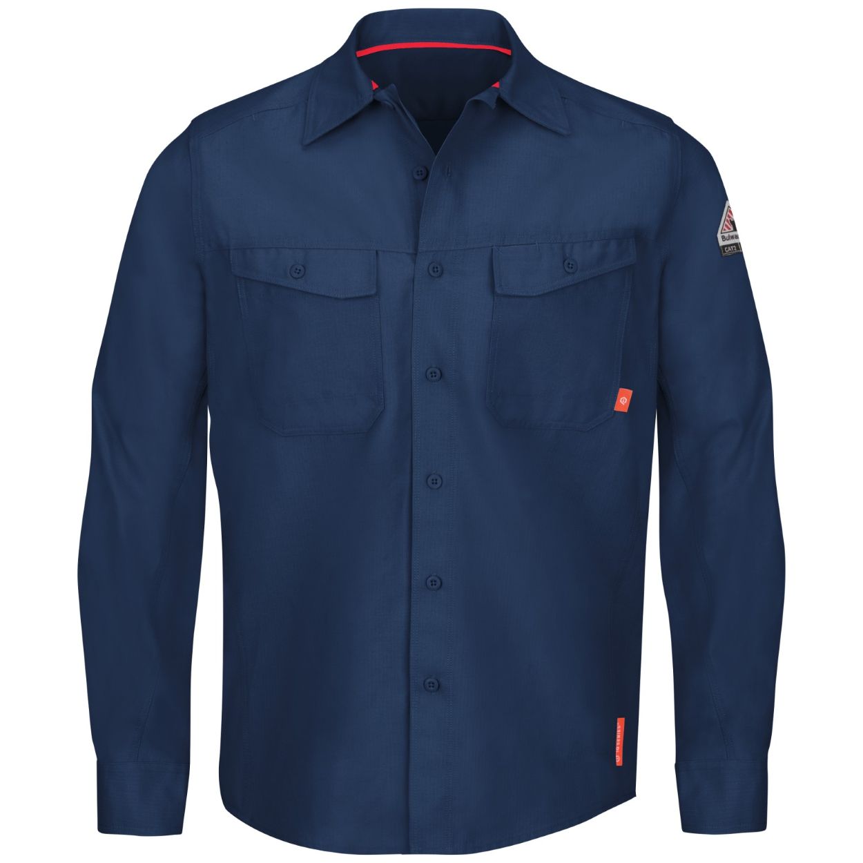 Navy work shirt on a white background