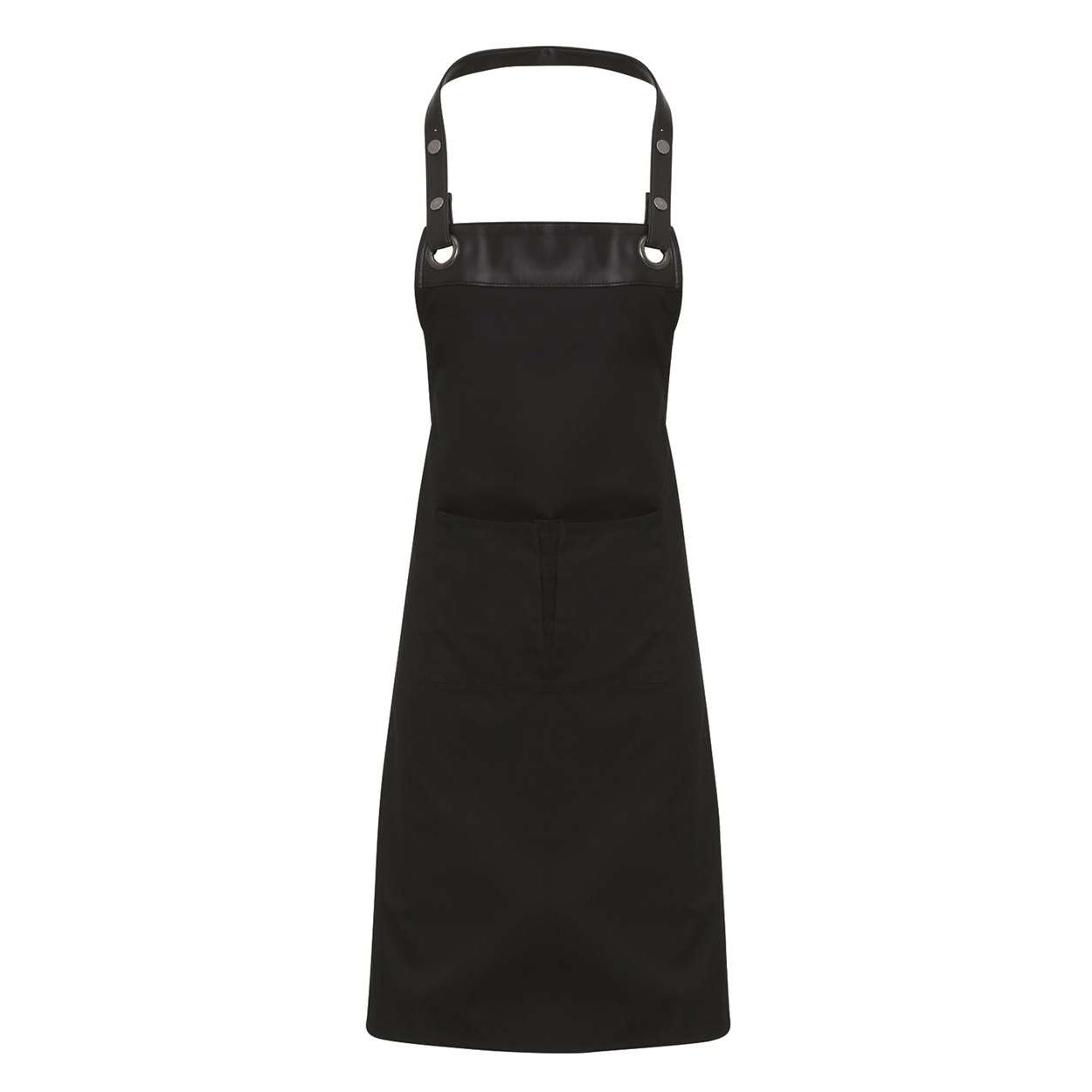 Black/black apron on a white background