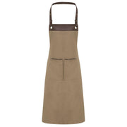 Khaki/brown apron on a white background