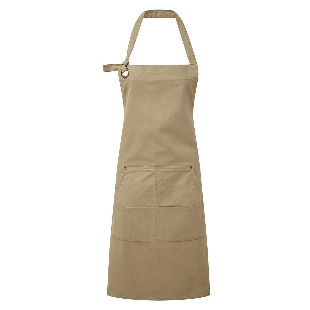 Khaki apron on a white background