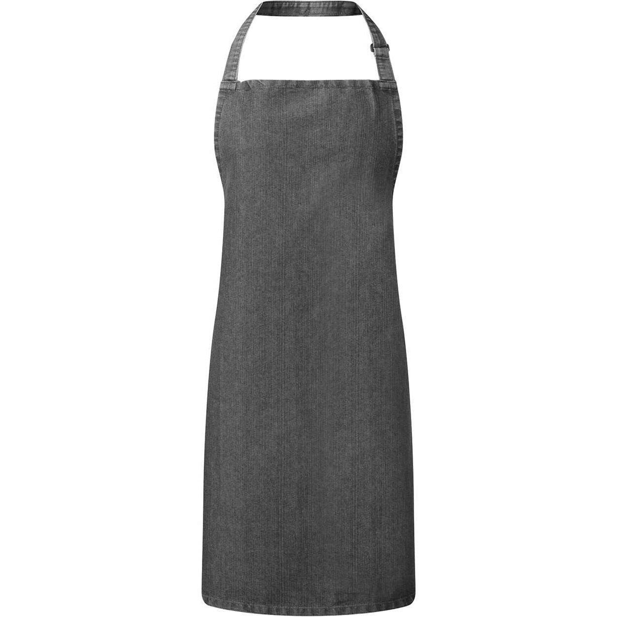 Black denim apron on a white background