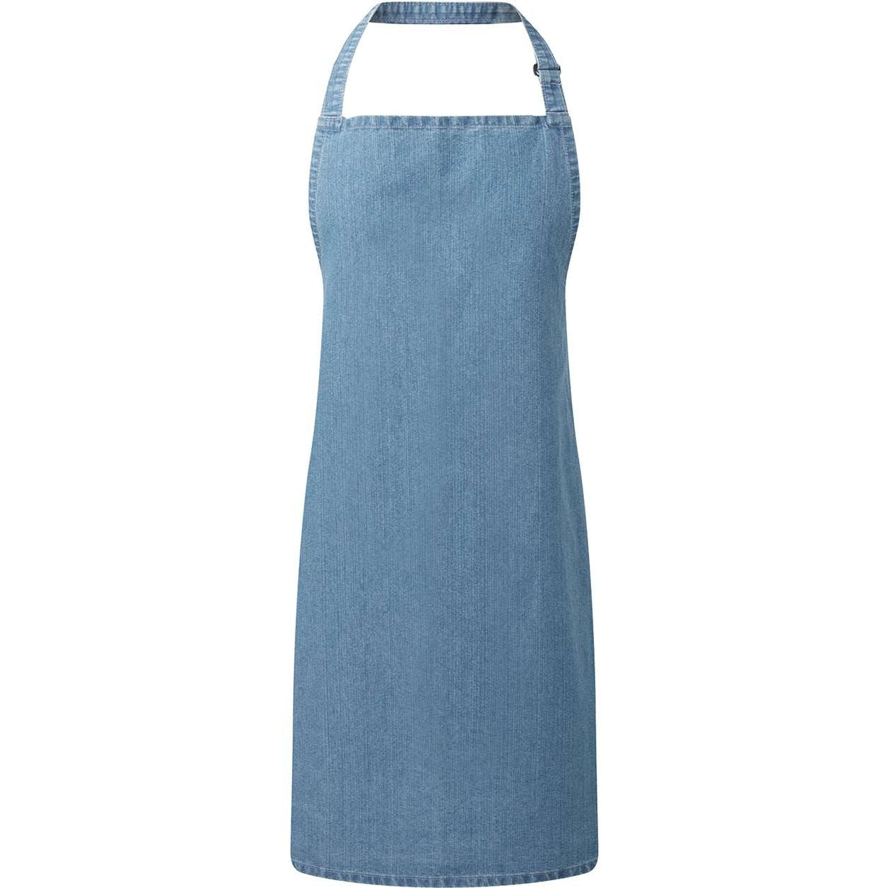 Denim blue apron on a white background