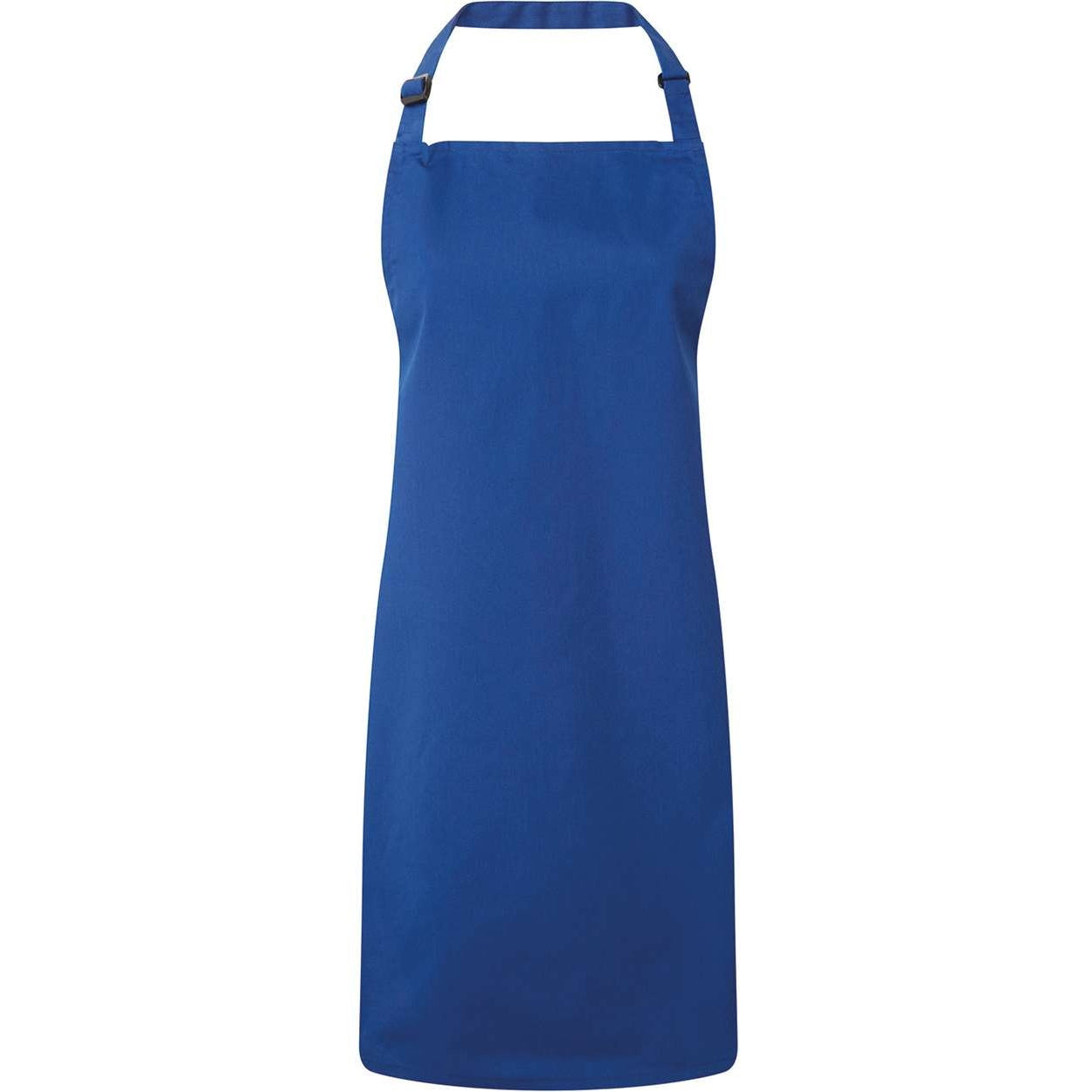 Royal blue apron on a white background