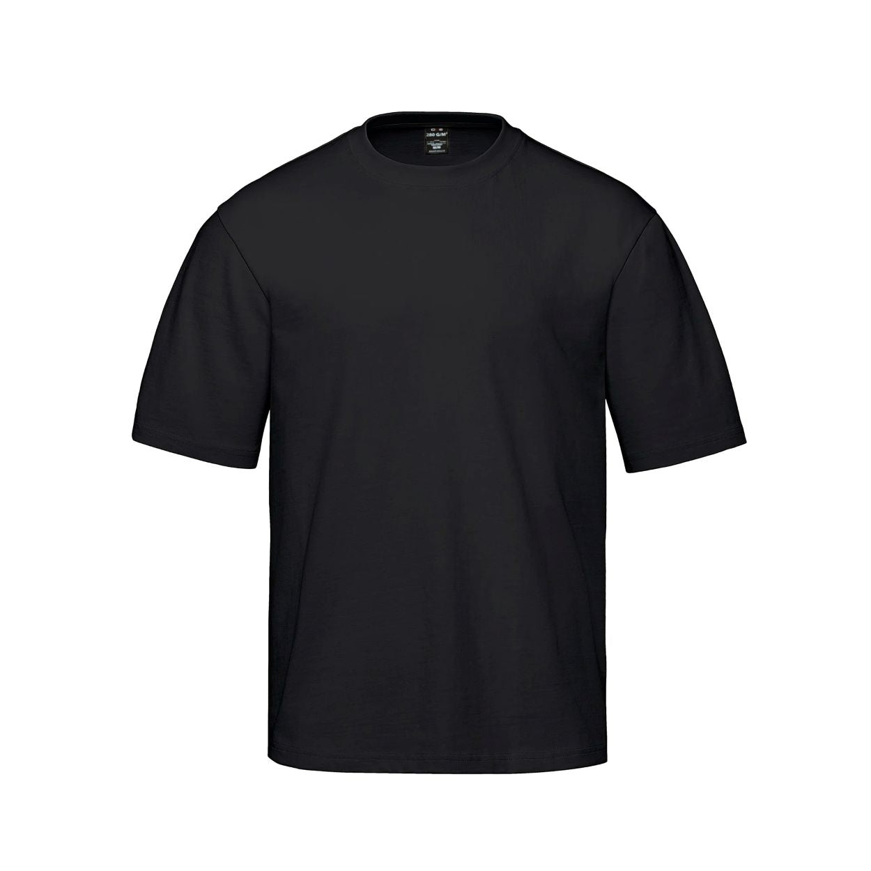 Black t-shirt on a white background
