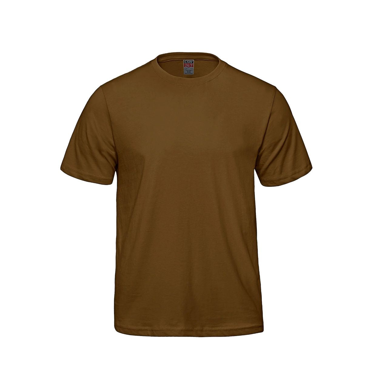 Caramel brown t-shirt on a white background