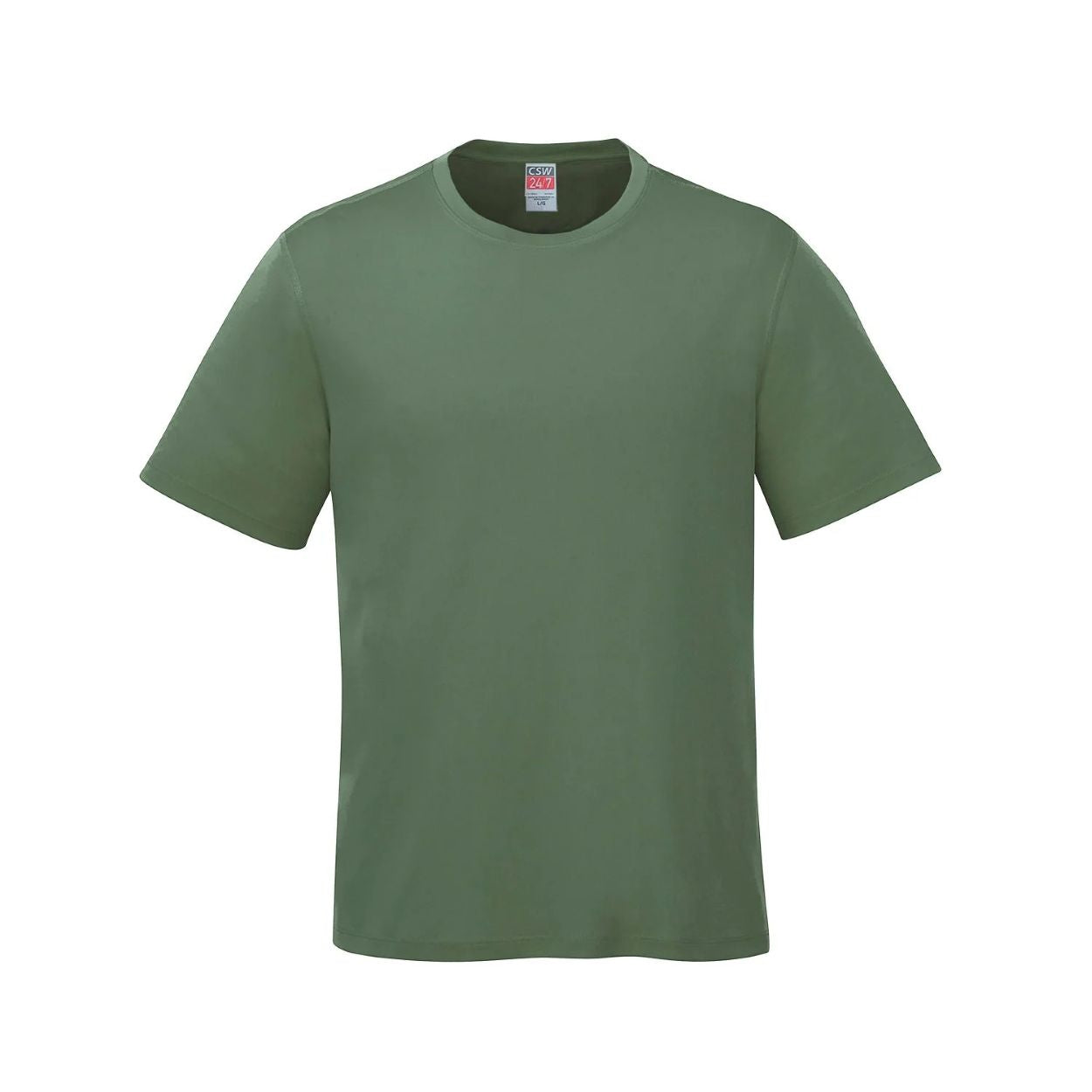 Fatigue green t-shirt on a white background