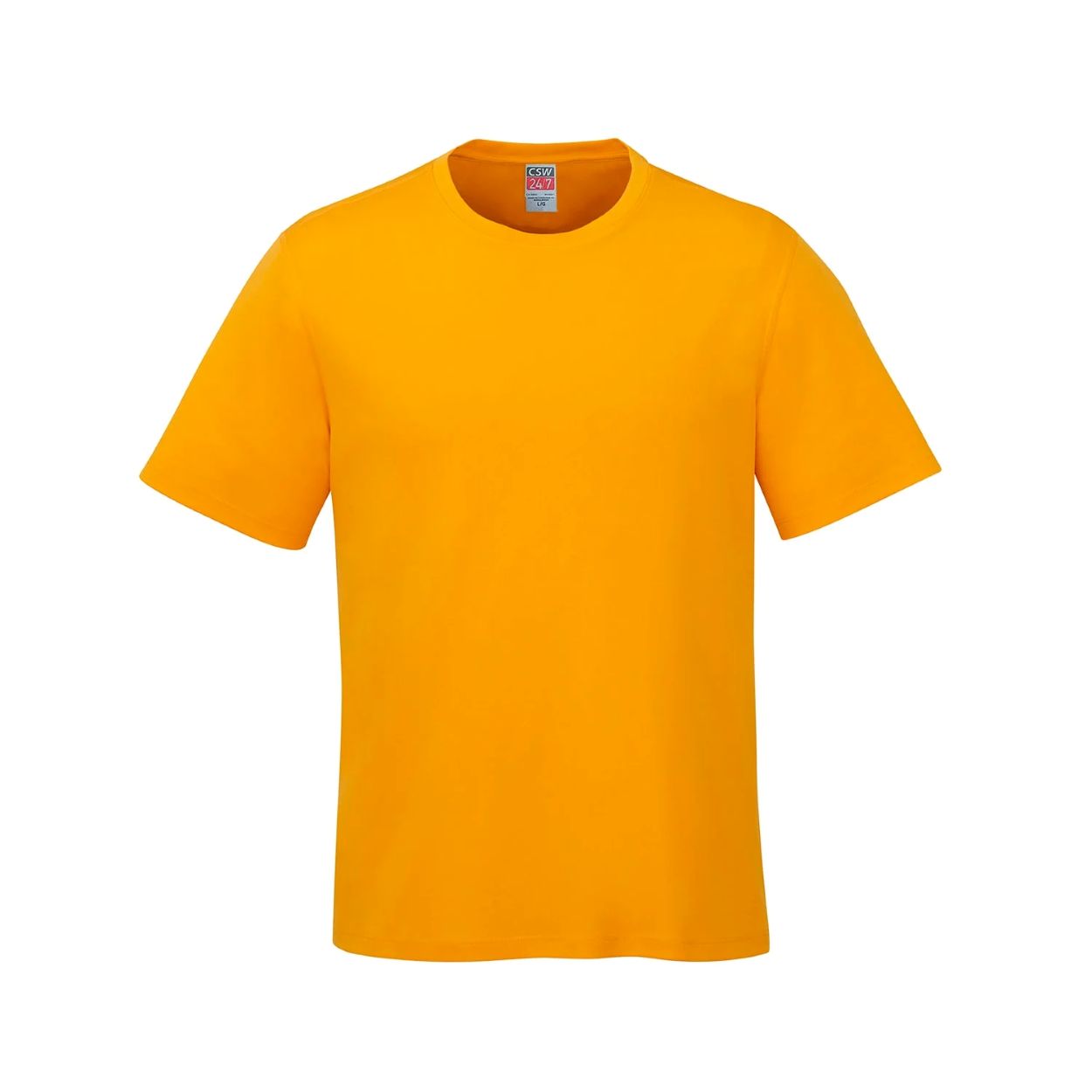 Gold yellow t-shirt on a white background