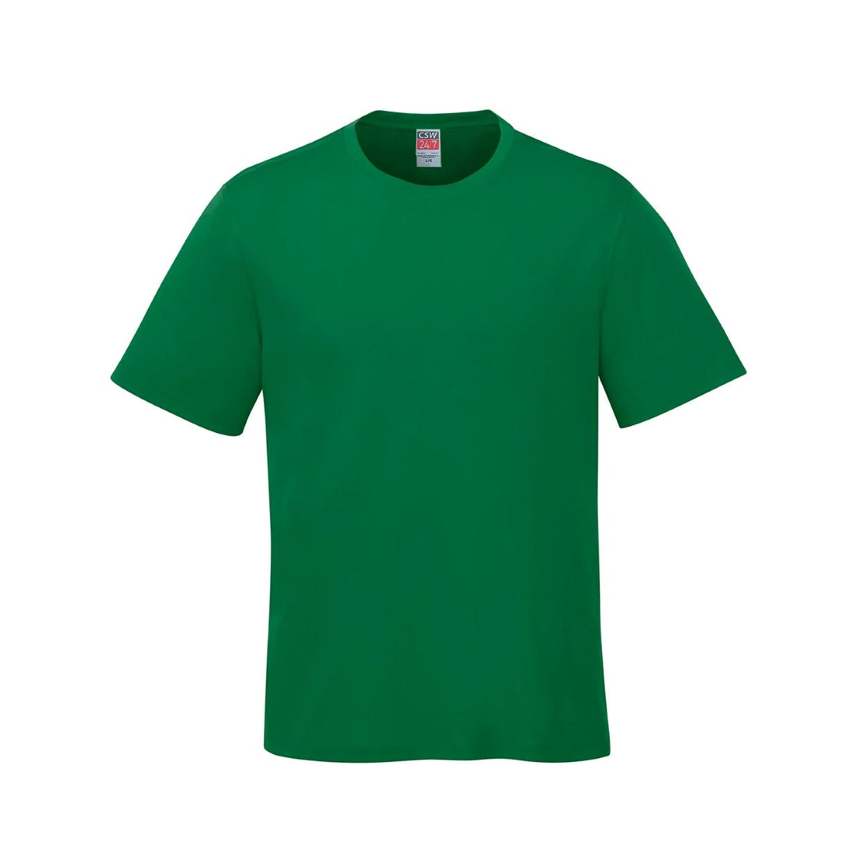 Kelly green t-shirt on a white background