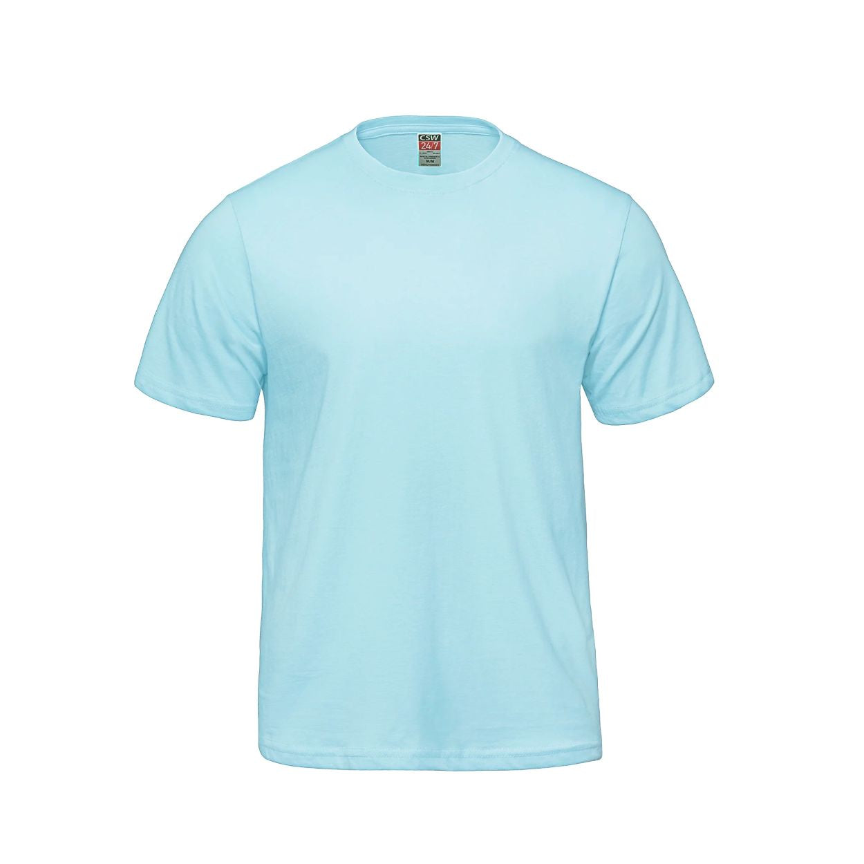 Light blue t-shirt on a white background