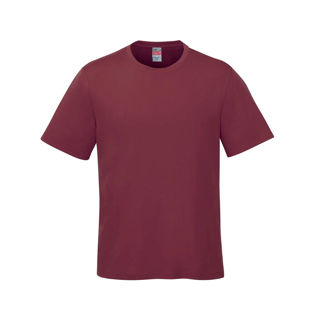 Maroon t-shirt on a white background