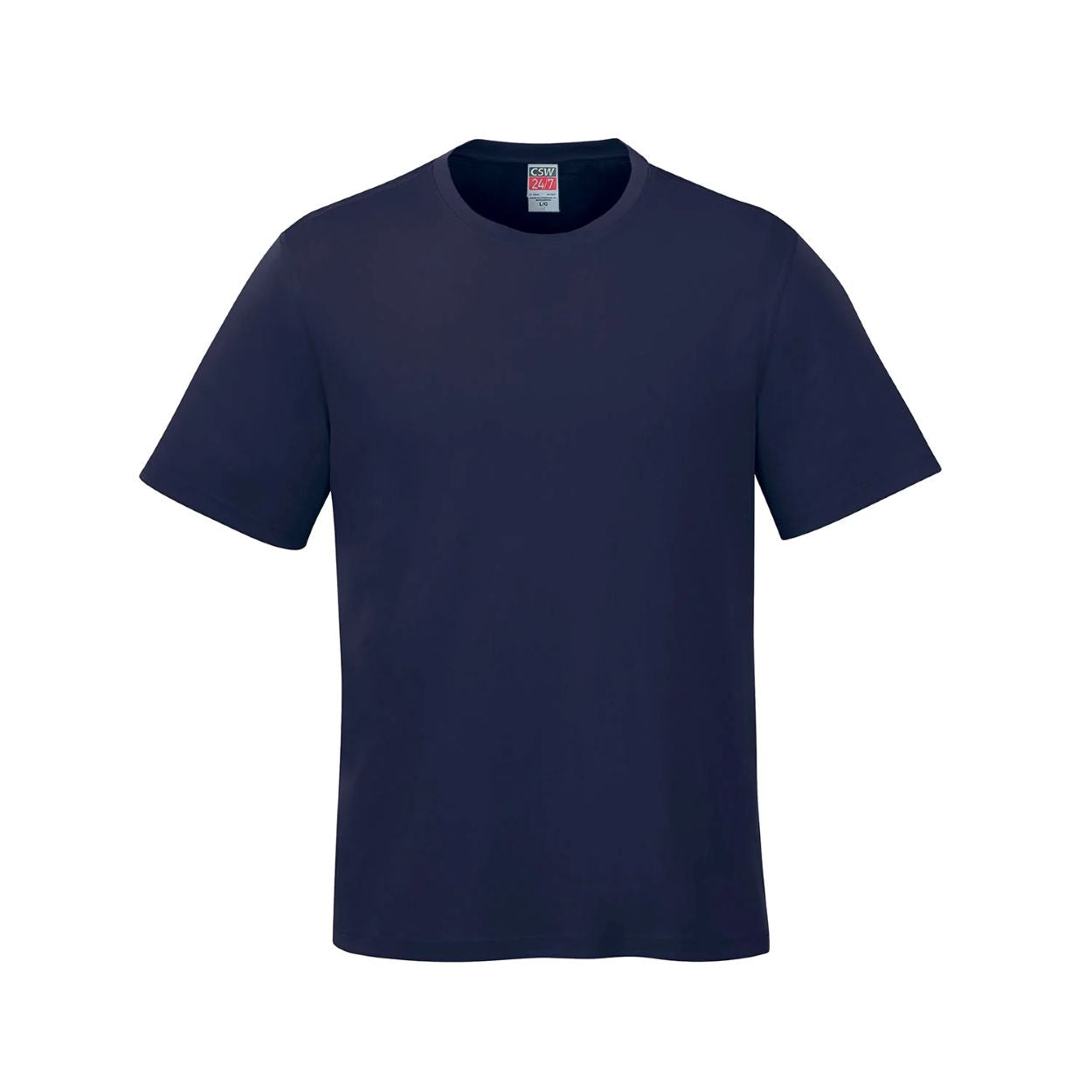 Navy t-shirt on a white background