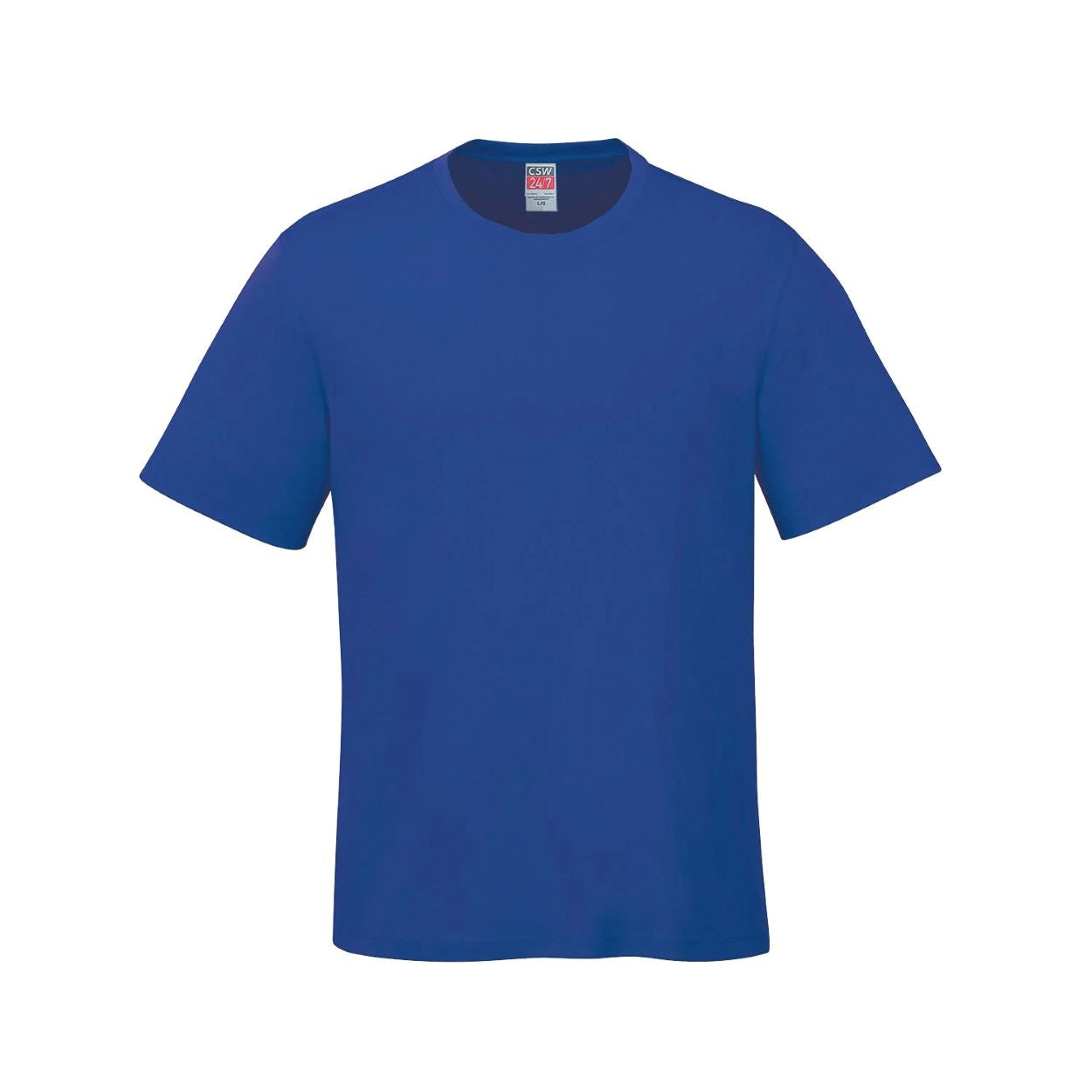 Royal blue t-shirt on a white background