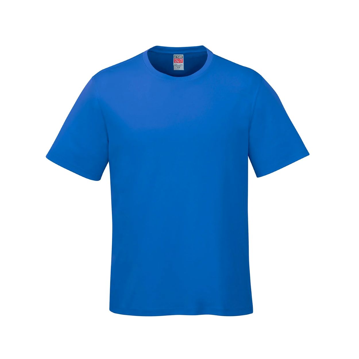 Sapphire blue t-shirt on a white background
