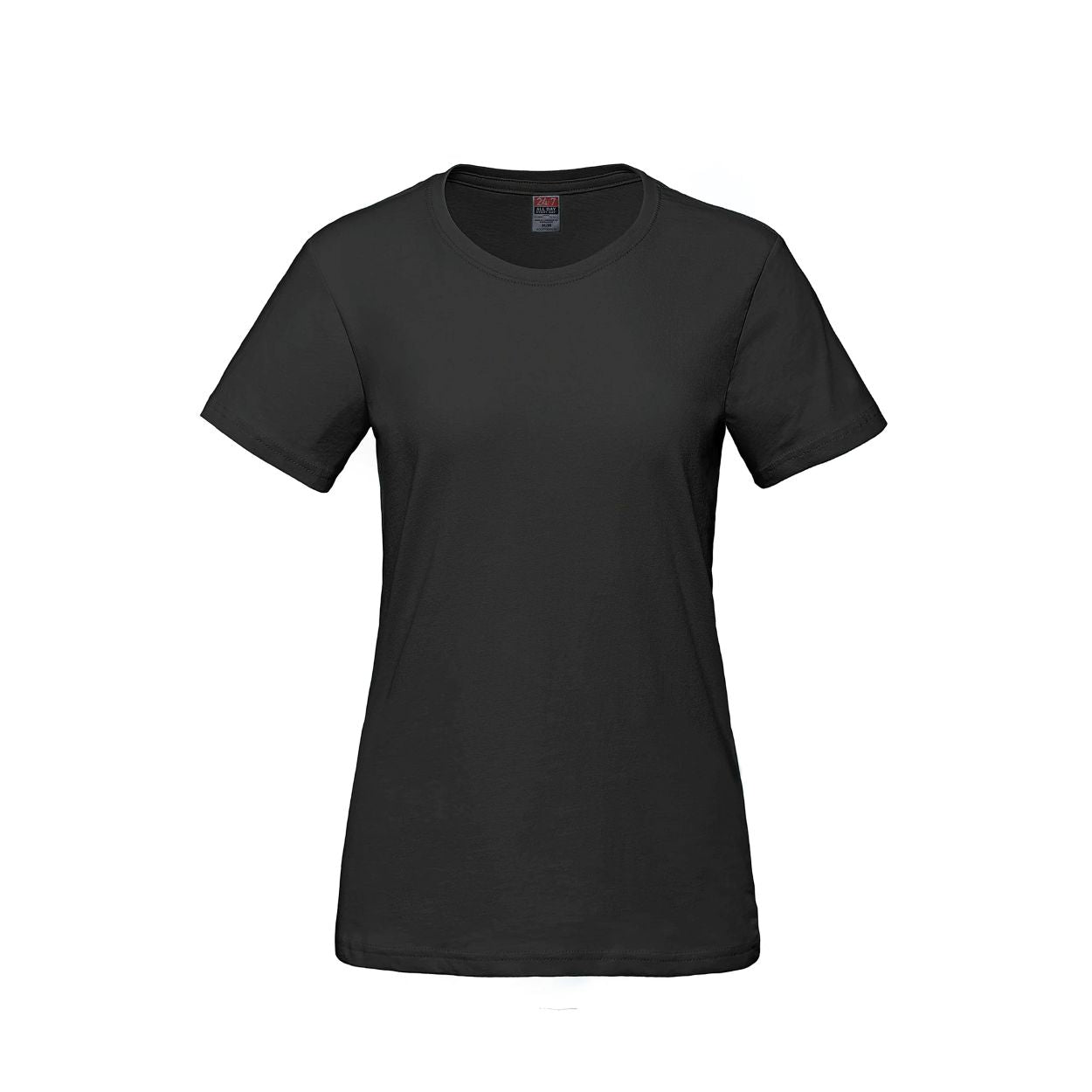 Black t-shirt on a white background