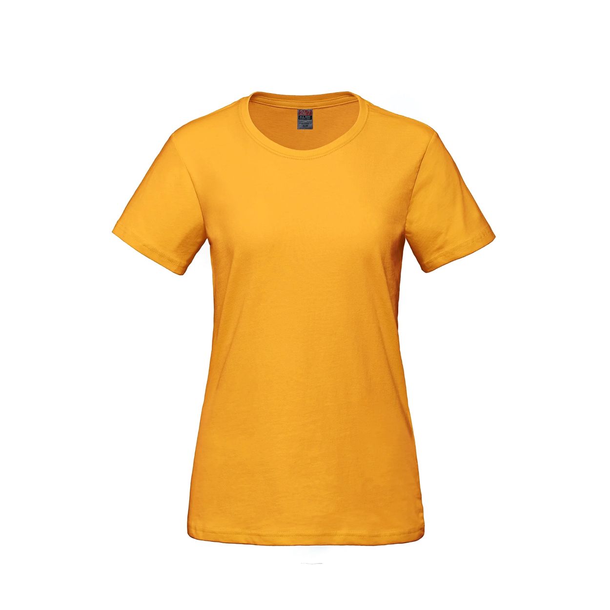 Gold yellow t-shirt on a white background
