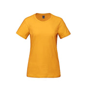 Gold yellow t-shirt on a white background