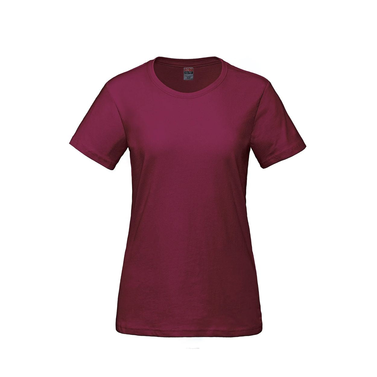 Maroon t-shirt on a white background
