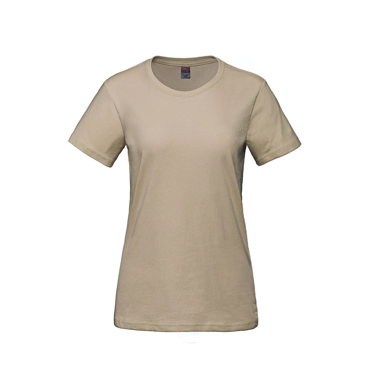Sand beige t-shirt on a white background