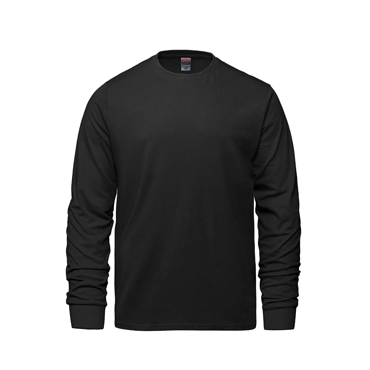 Black t-shirt on a white background
