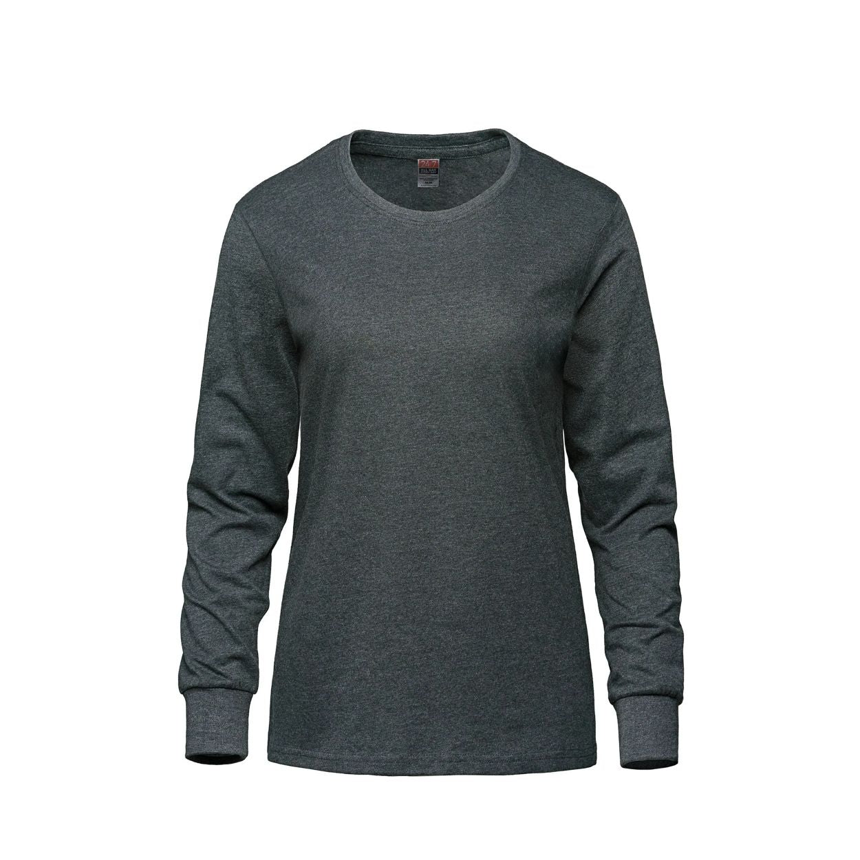 Charcoal heather grey t-shirt on a white background