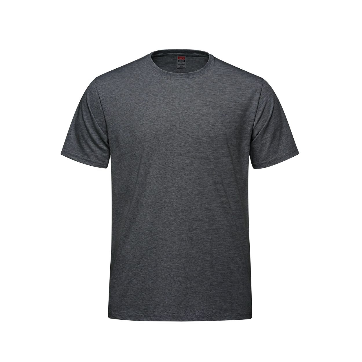 Charcoal heather t-shirt on a white background
