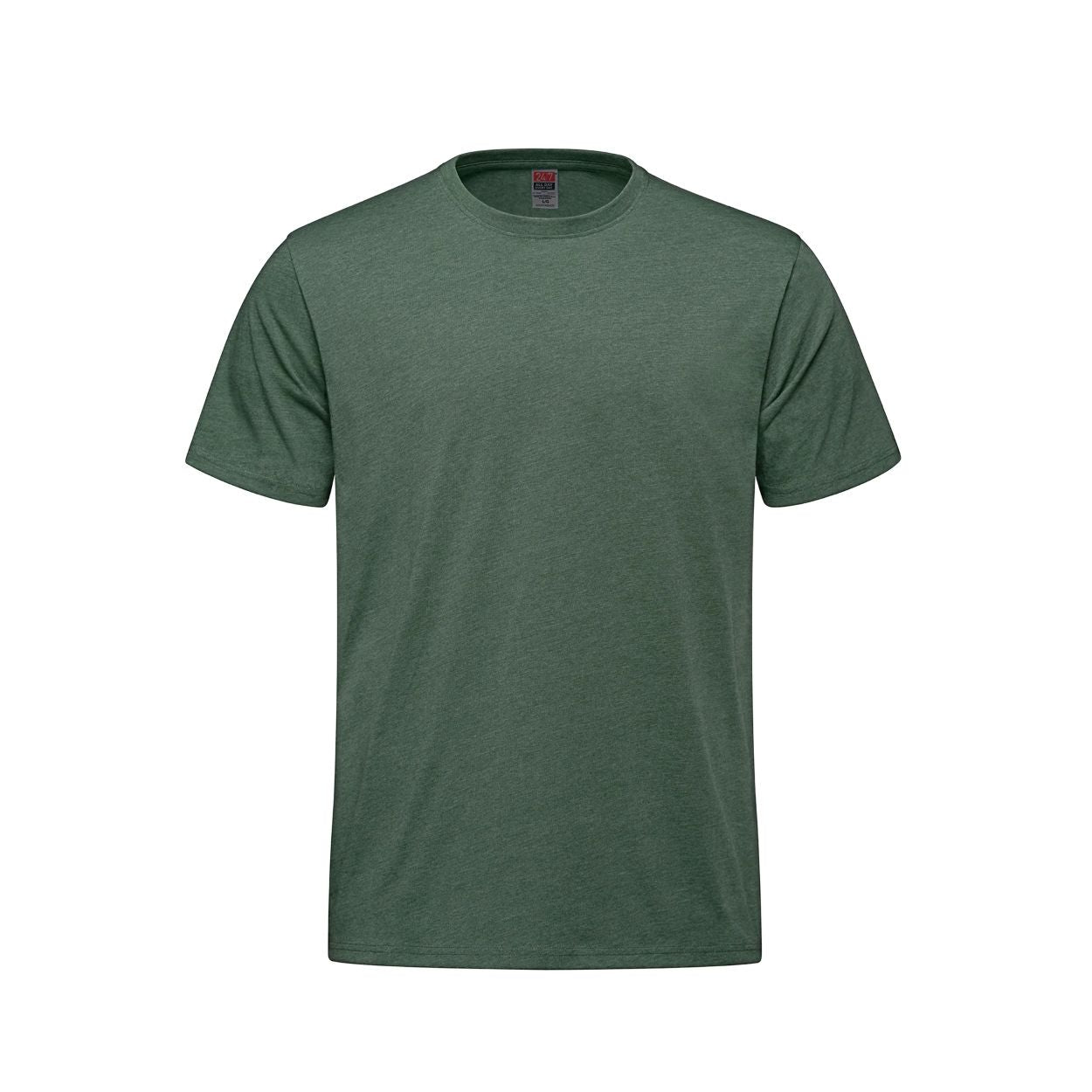 Forest heather green t-shirt on a white background