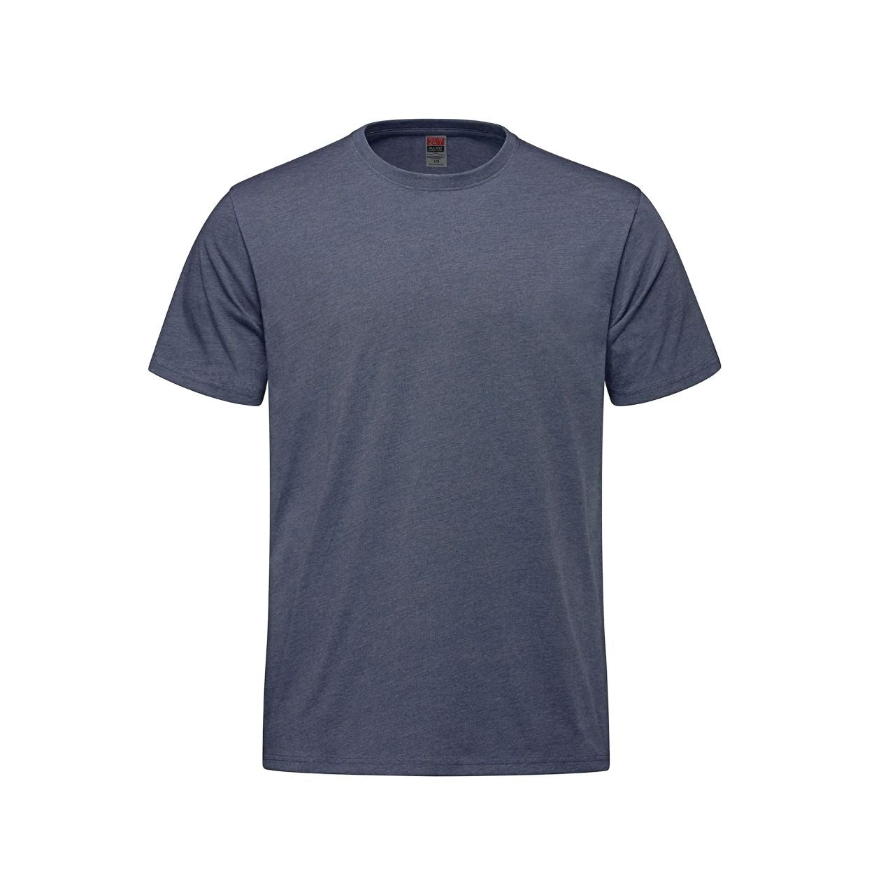 Navy heather t-shirt on a white background
