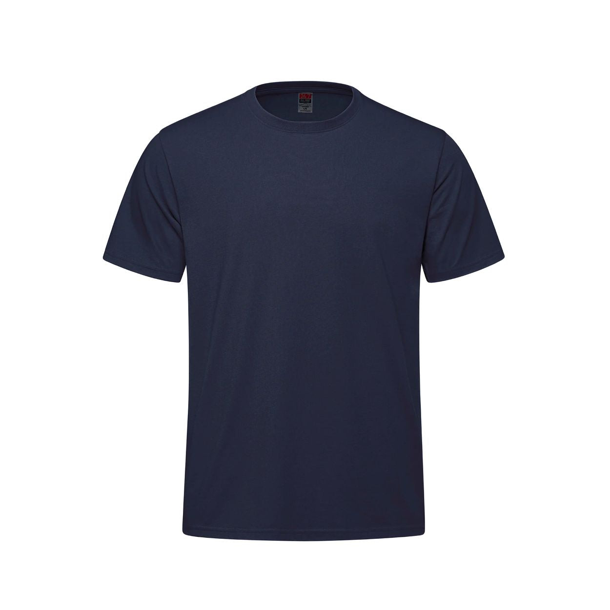 Navy blue t-shirt on a white background