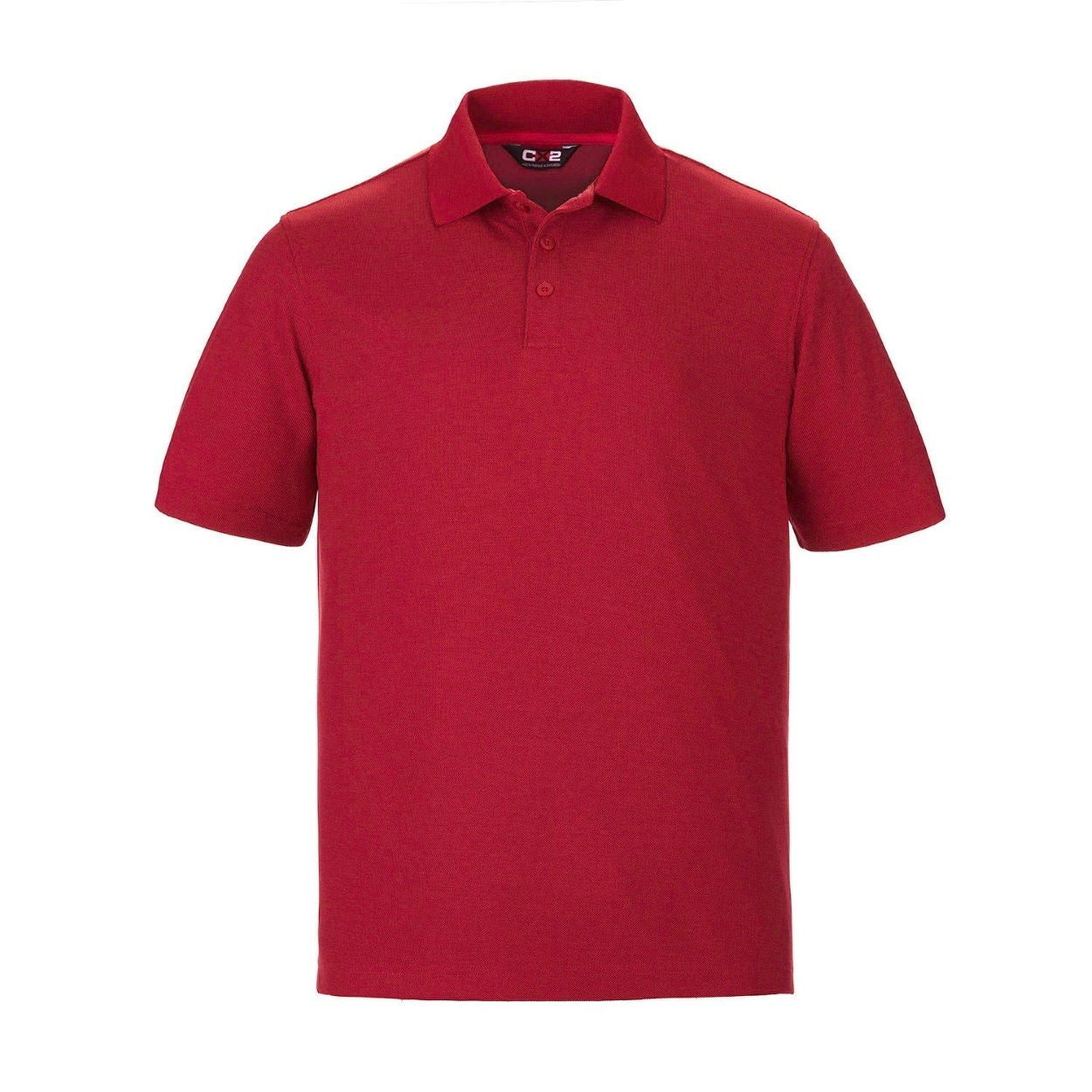 Red polo shirt on a white background