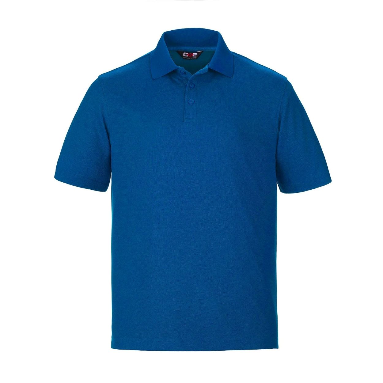 Royal blue polo shirt on a white background