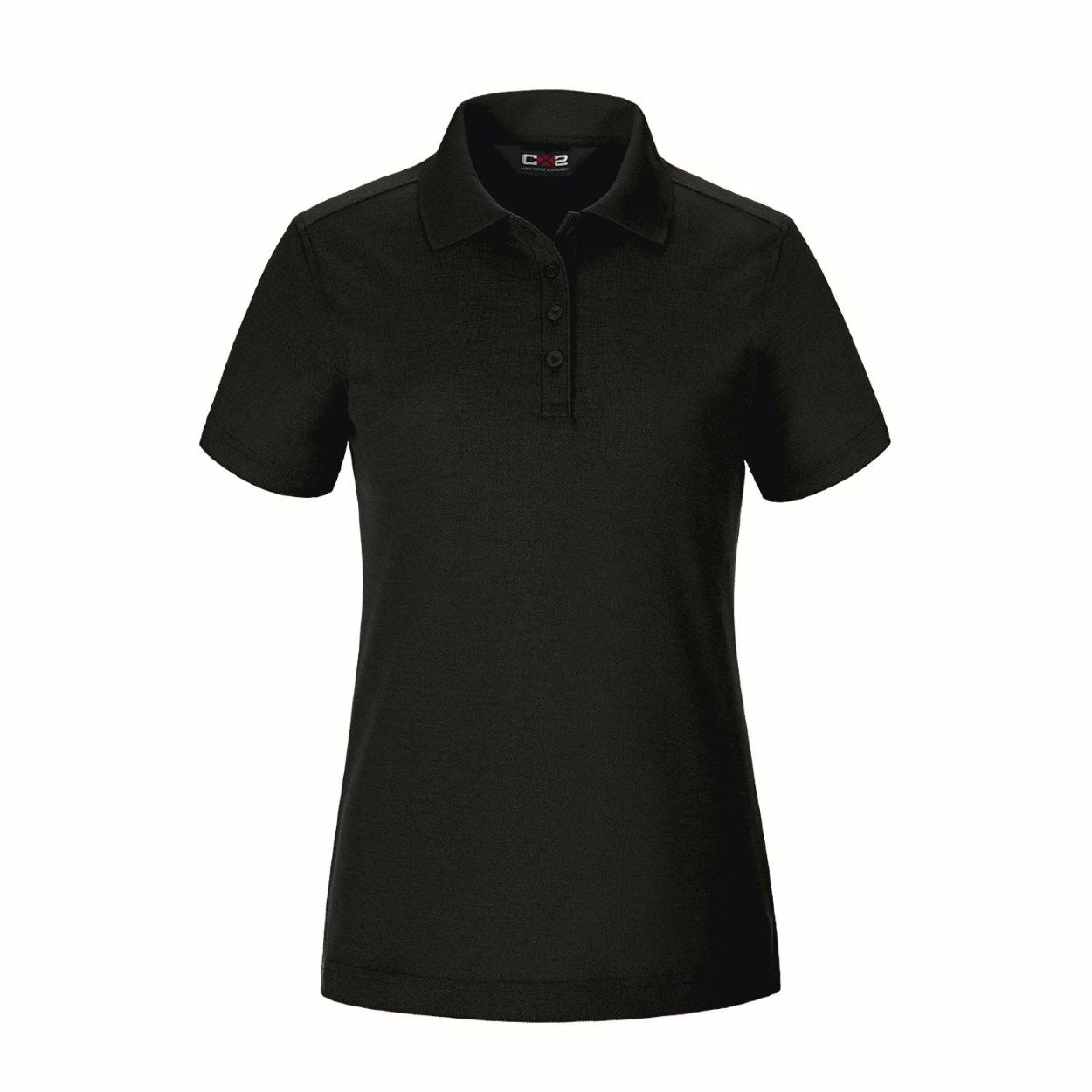 Black polo shirt on a white background
