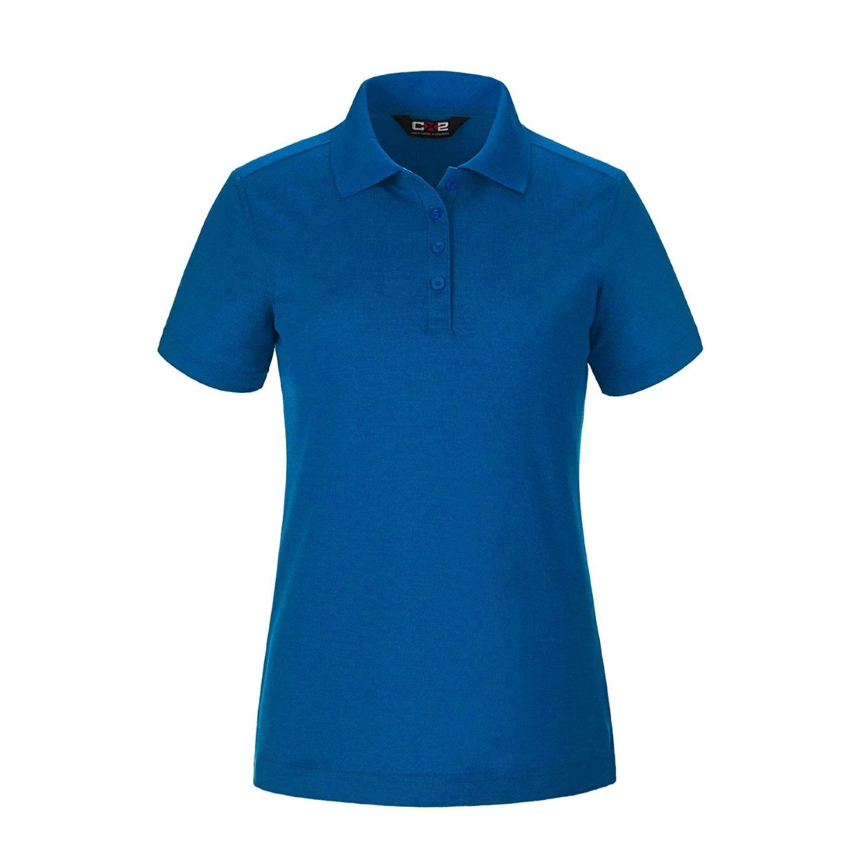 Royal blue polo shirt on a white background