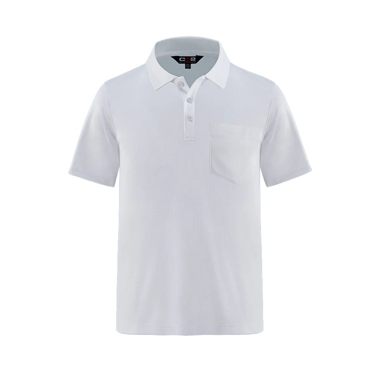 White polo shirt on a white background
