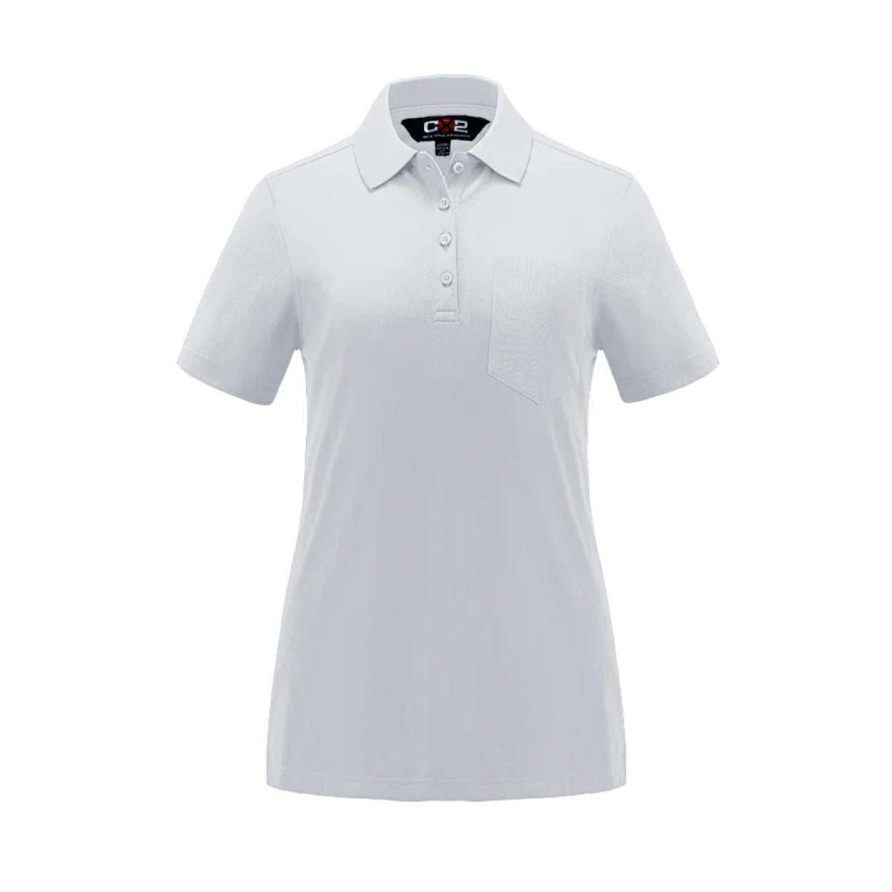 White polo shirt on a white background