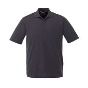 Gunmetal grey polo shirt on a white background