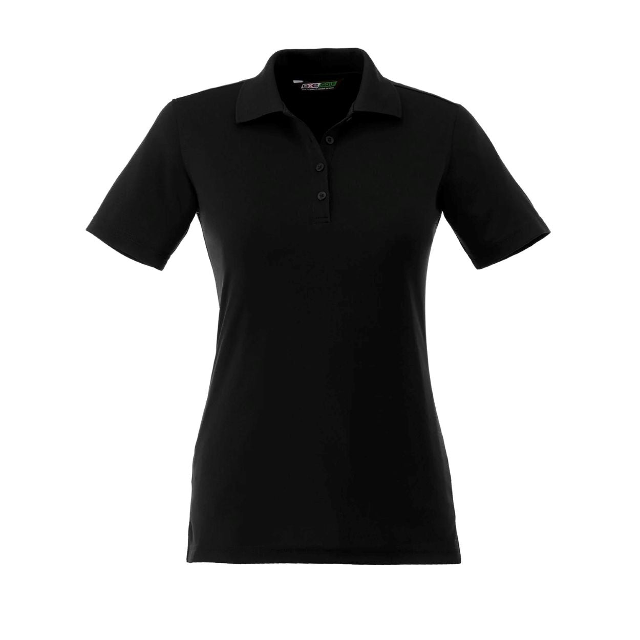 Black polo shirt on a white background