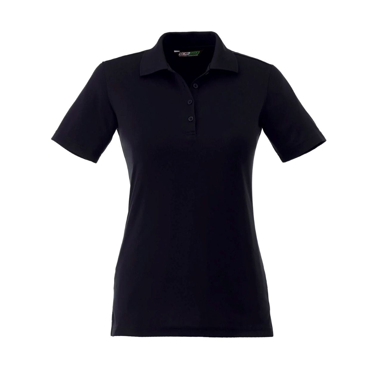 Navy polo shirt on a white background