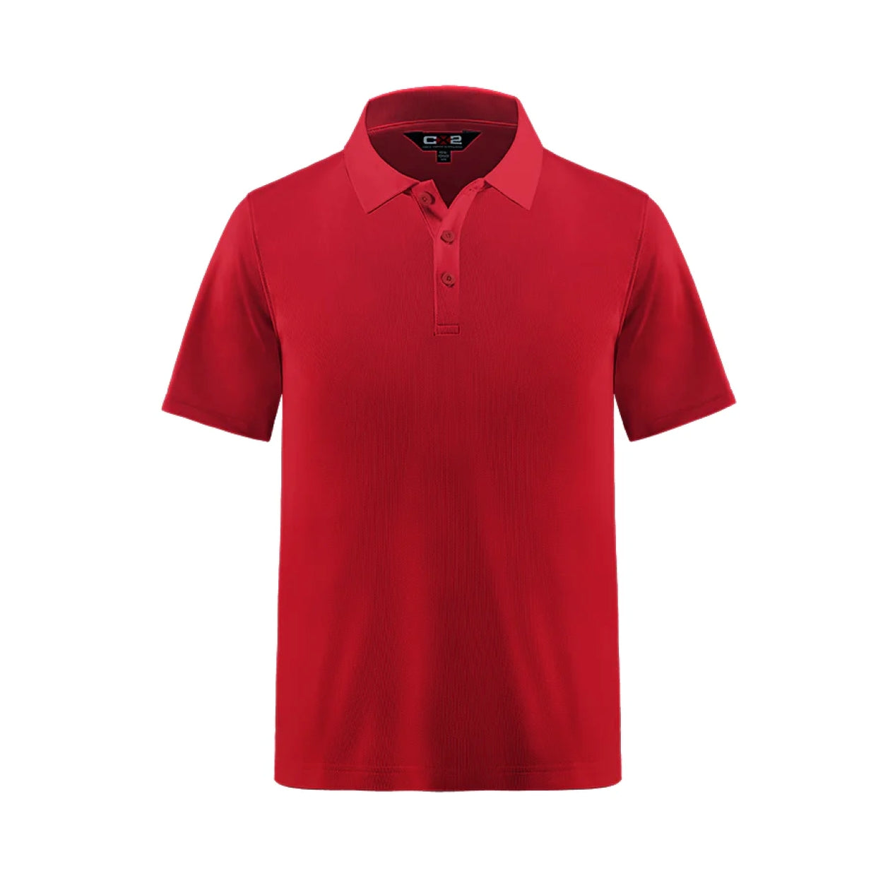 Red polo shirt on a white background