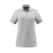 Athletic grey heather polo shirt on a white background