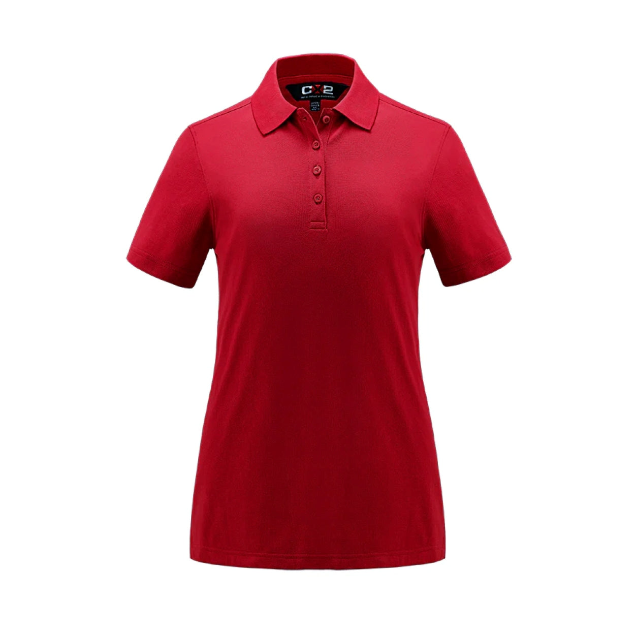 Red polo shirt on a white background