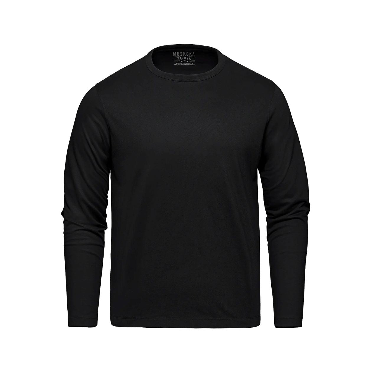 Black t-shirt on a white background