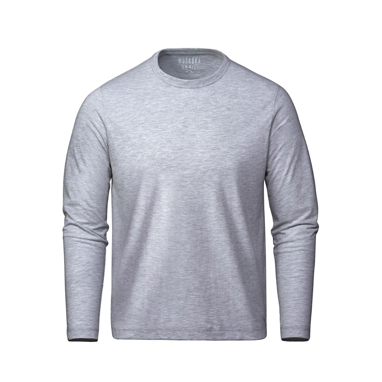 Heather grey t-shirt on a white background