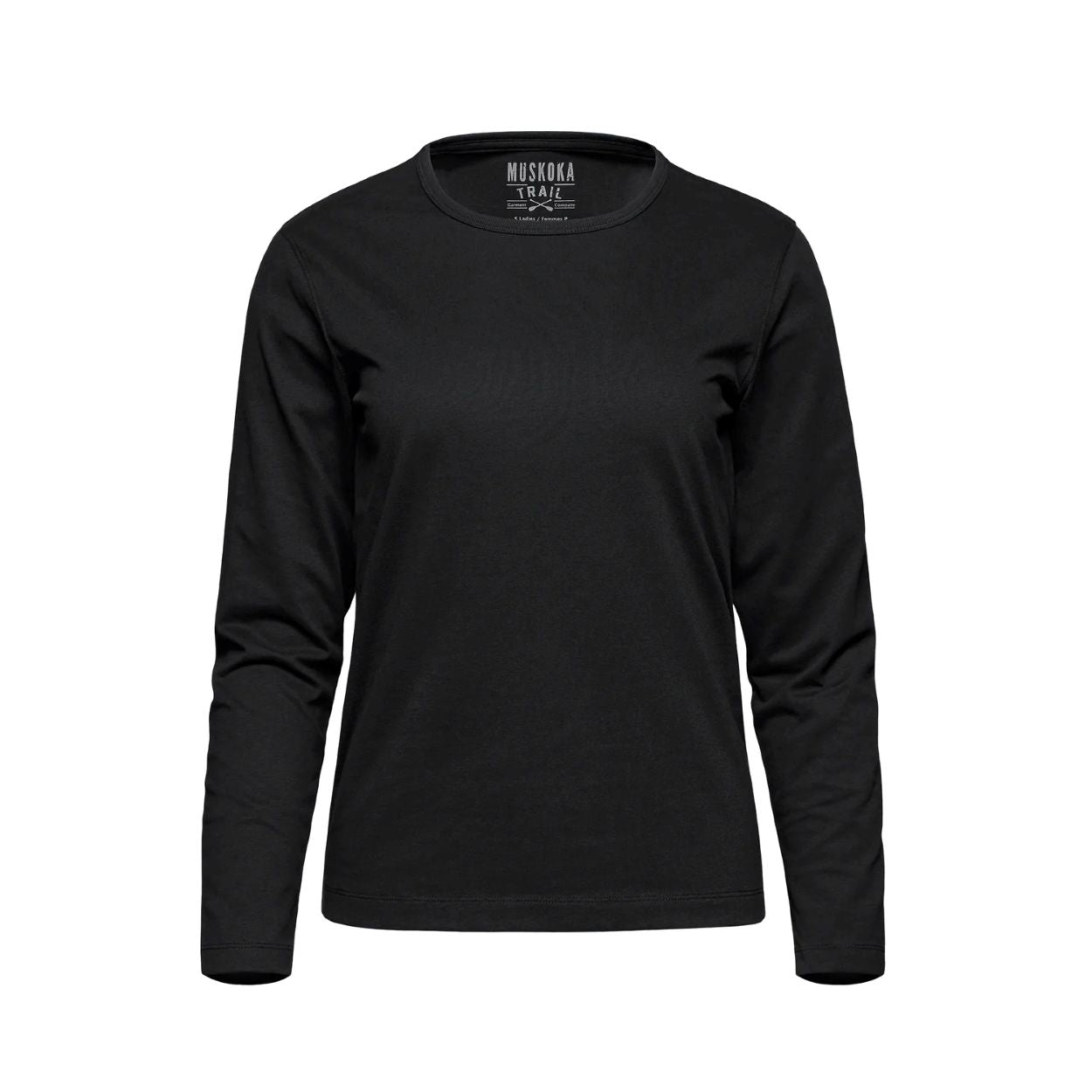 Black t-shirt on a white background