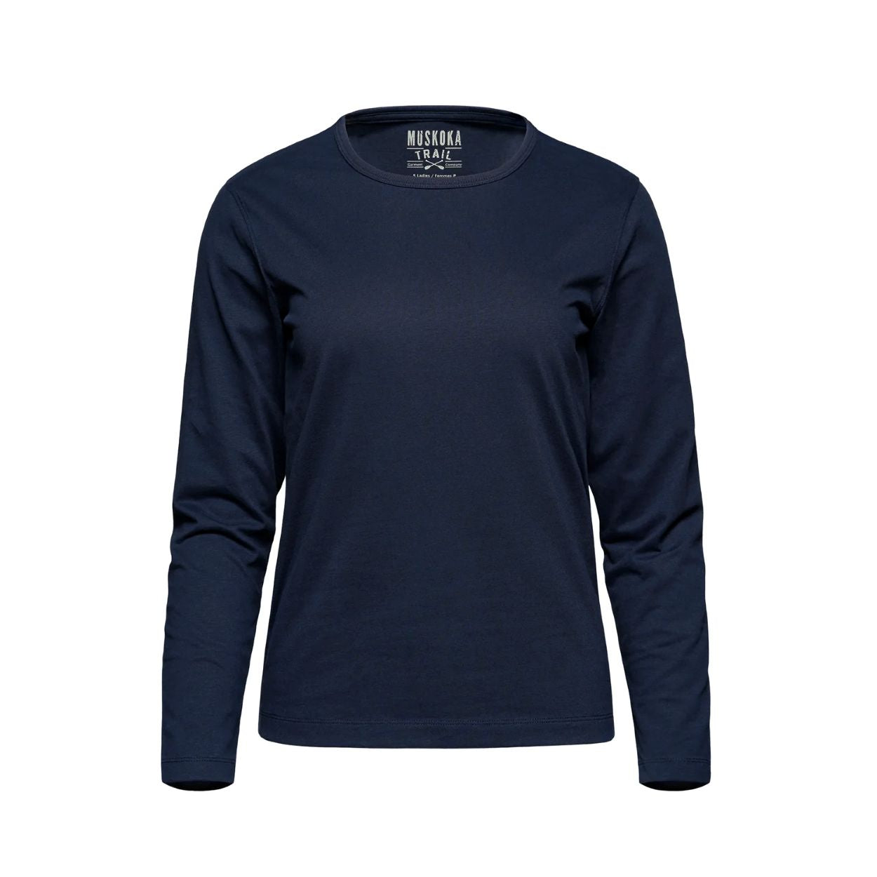 Midnight navy t-shirt on a white background