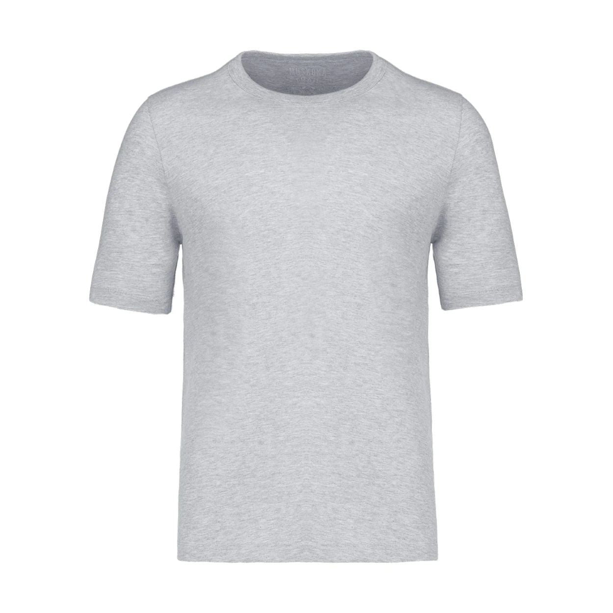 Heather grey t-shirt on a white background